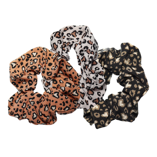 Scrunchie de Cetim Animal Print Anti-Frizz