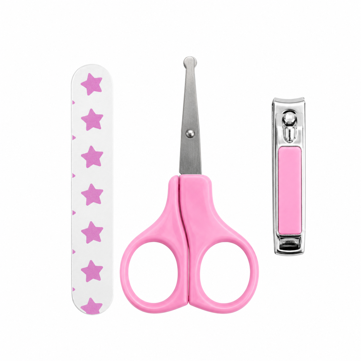 Kit para Cuidado das Unhas Baby com 3 - Rosa