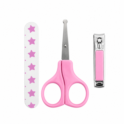 Kit para Cuidado das Unhas Baby com 3 - Rosa