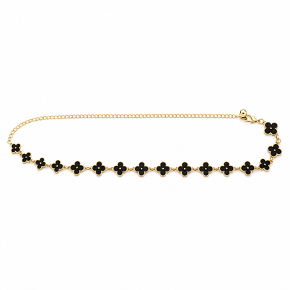 Cinto Feminino Corrente Metálico Trevos - Dourado