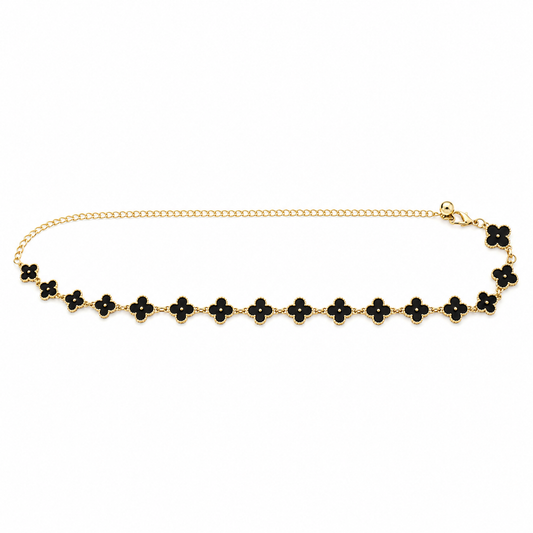 Cinto Feminino Corrente Metálico Trevos - Dourado