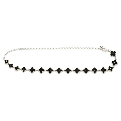 Cinto Feminino Corrente Metálico Trevos - Prata