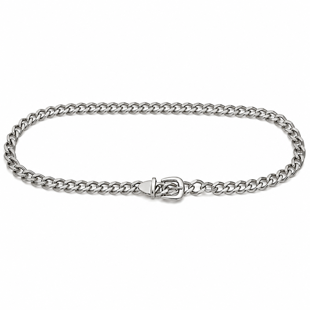 Cinto Feminino Corrente Metálico - Prata