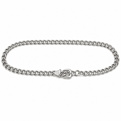 Cinto Feminino Corrente Metálico - Prata