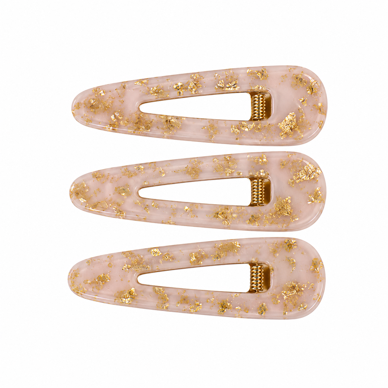 Prendedor Acrílico Triangular Mármore Colors Kit com 3 - Rosa Claro