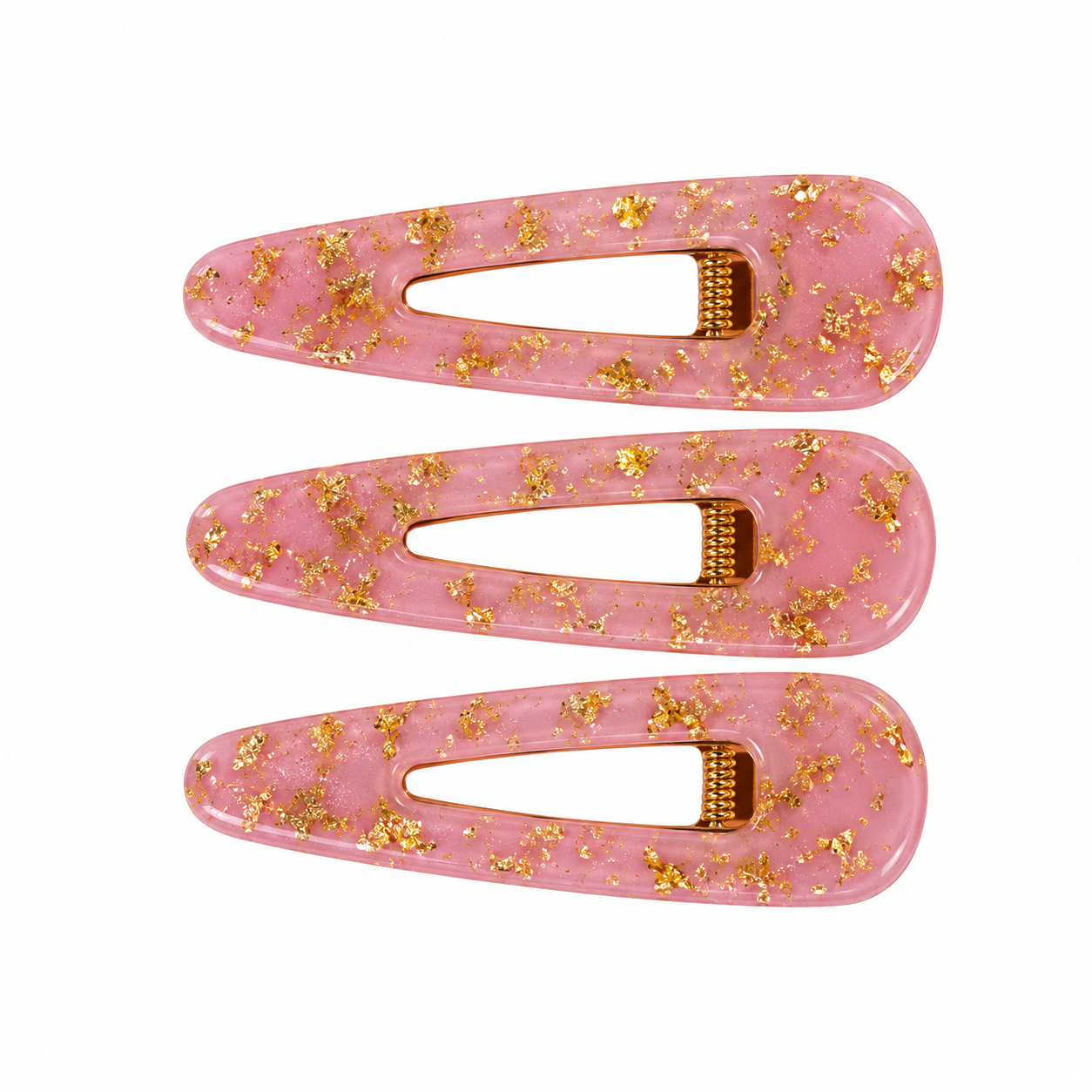 Prendedor Acrílico Triangular Mármore Colors Kit com 3 - Rosa