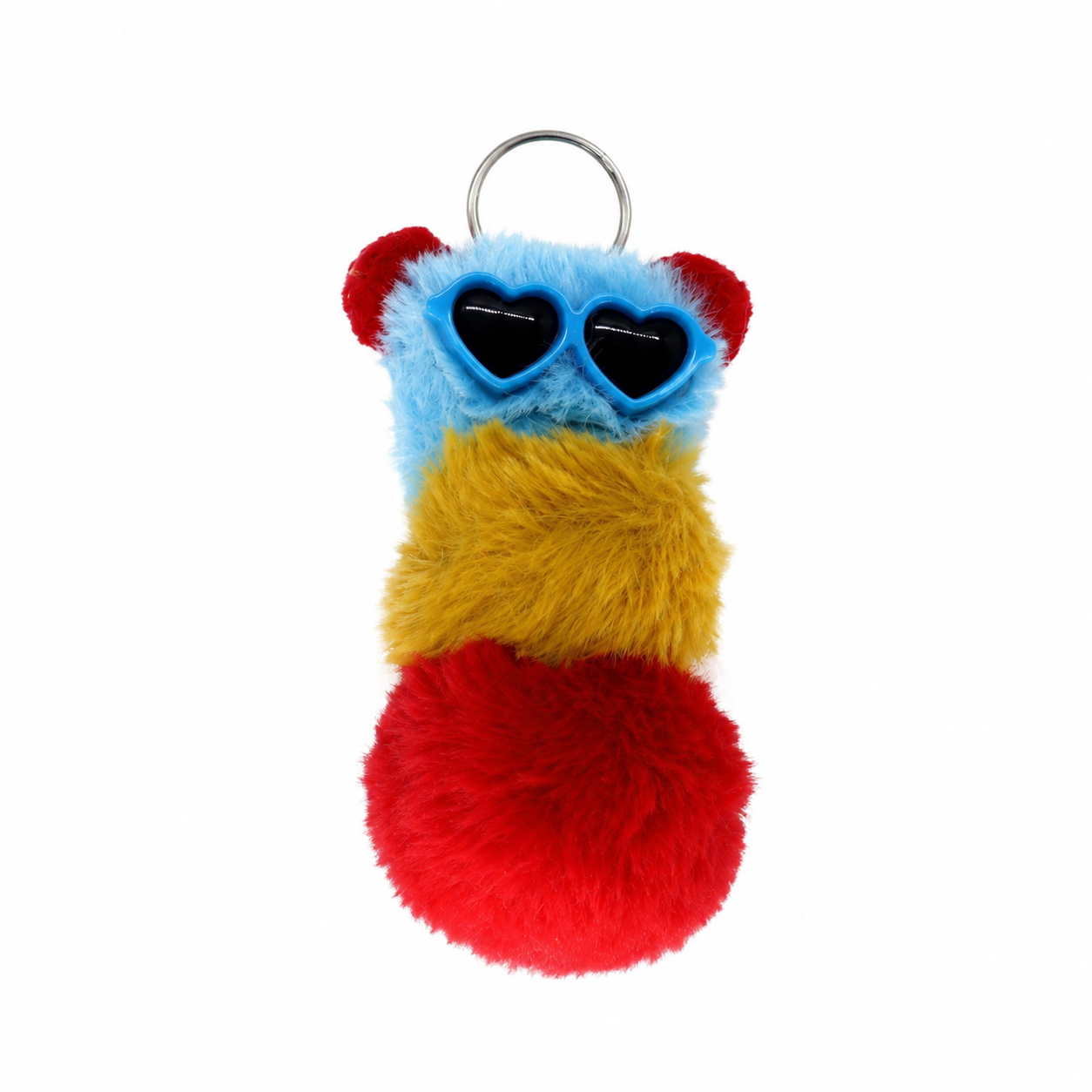 Chaveiro para Bolsa Minhoquinha Pelúcia - Azul/Amarelo/Vermelho