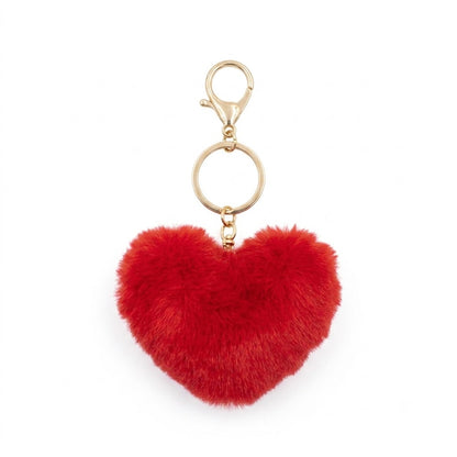Chaveiro para Bolsa Coração Pelúcia - Vermelho