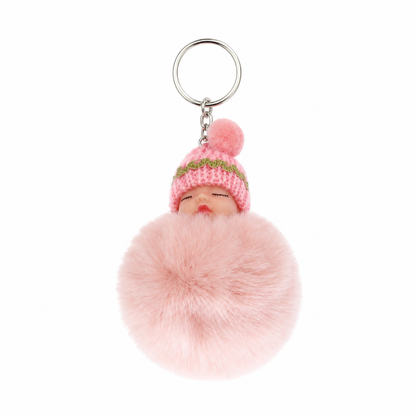Chaveiro para Bolsa Baby Puff Pelúcia - Rosa Claro