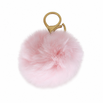 Chaveiro para Bolsa Bolinha Puff Pelúcia - Rosa
