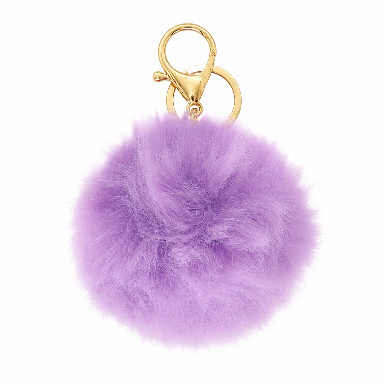 Chaveiro para Bolsa Bolinha Puff Pelúcia - Roxo