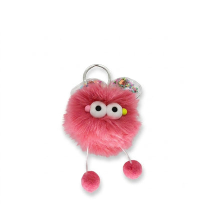 Chaveiro para Bolsa Monstrinho Lubibi Puff Pelúcia - Rosa Escuro/Coral