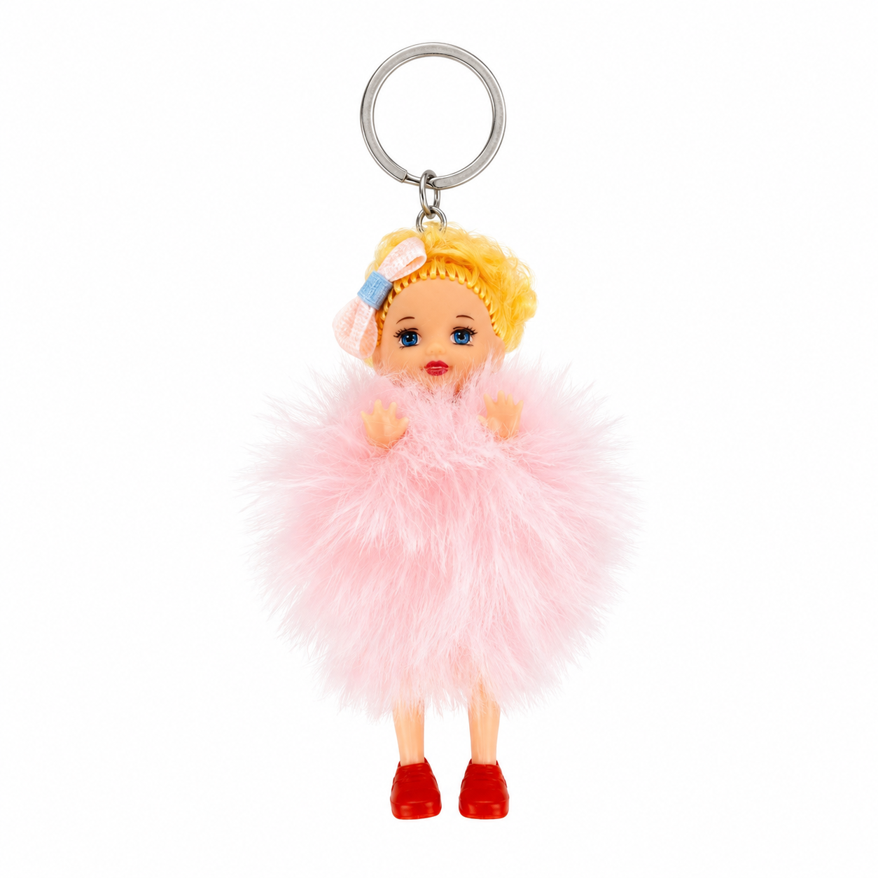 Chaveiro para Bolsa Puff Girl Pelúcia - Rosa Claro