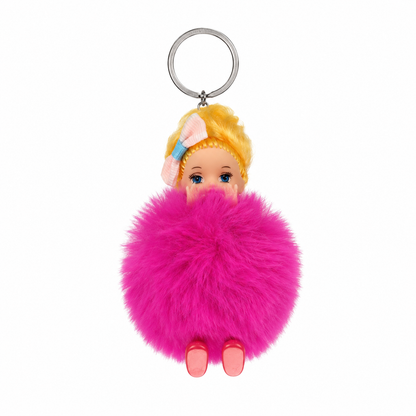 Chaveiro para Bolsa Puff Girl Pelúcia - Pink/Magenta