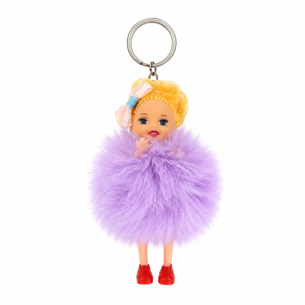 Chaveiro para Bolsa Puff Girl Pelúcia - Roxo/Lilas