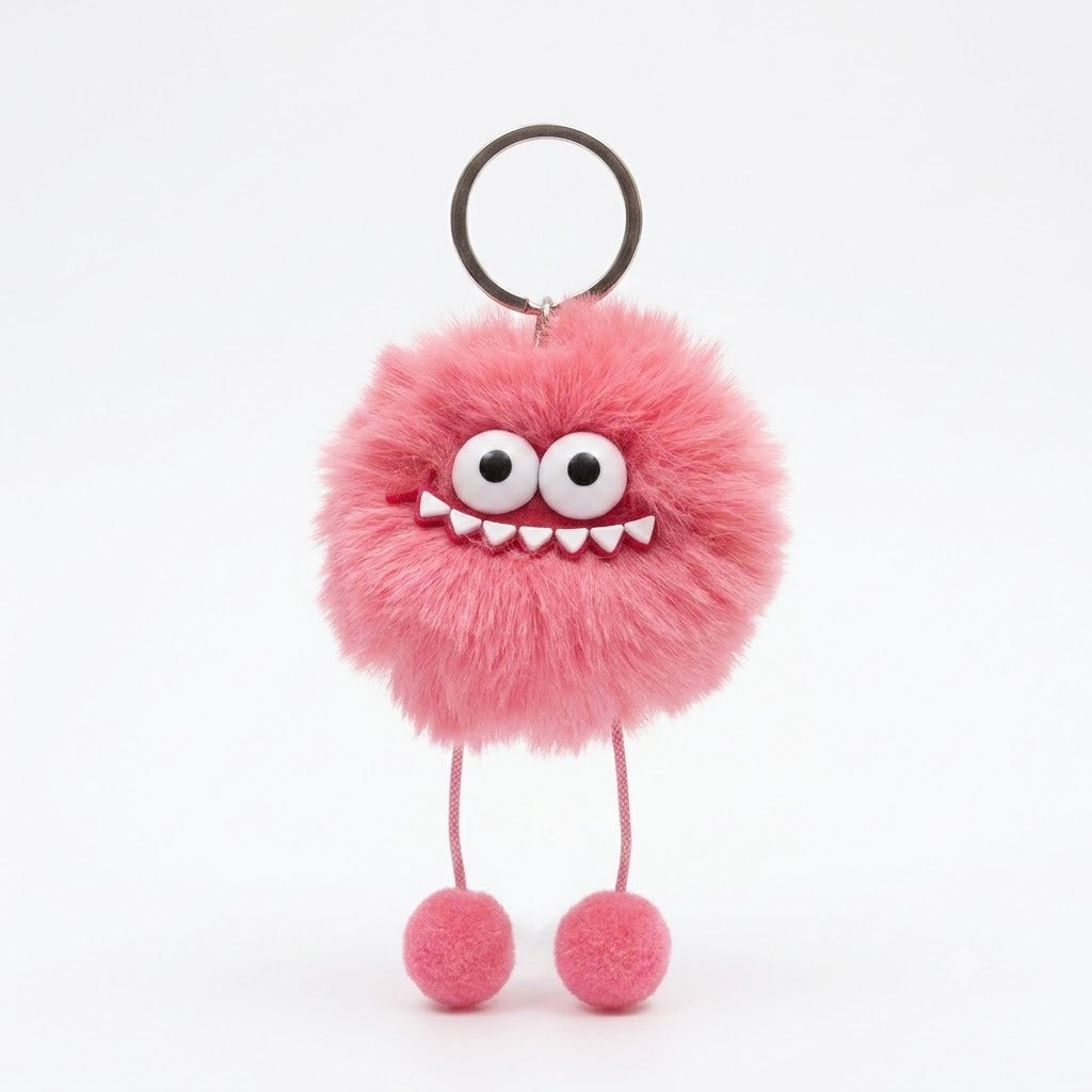 Chaveiro para Bolsa Monstrinho Lufufu Puff Pelúcia - Rosa Salmao