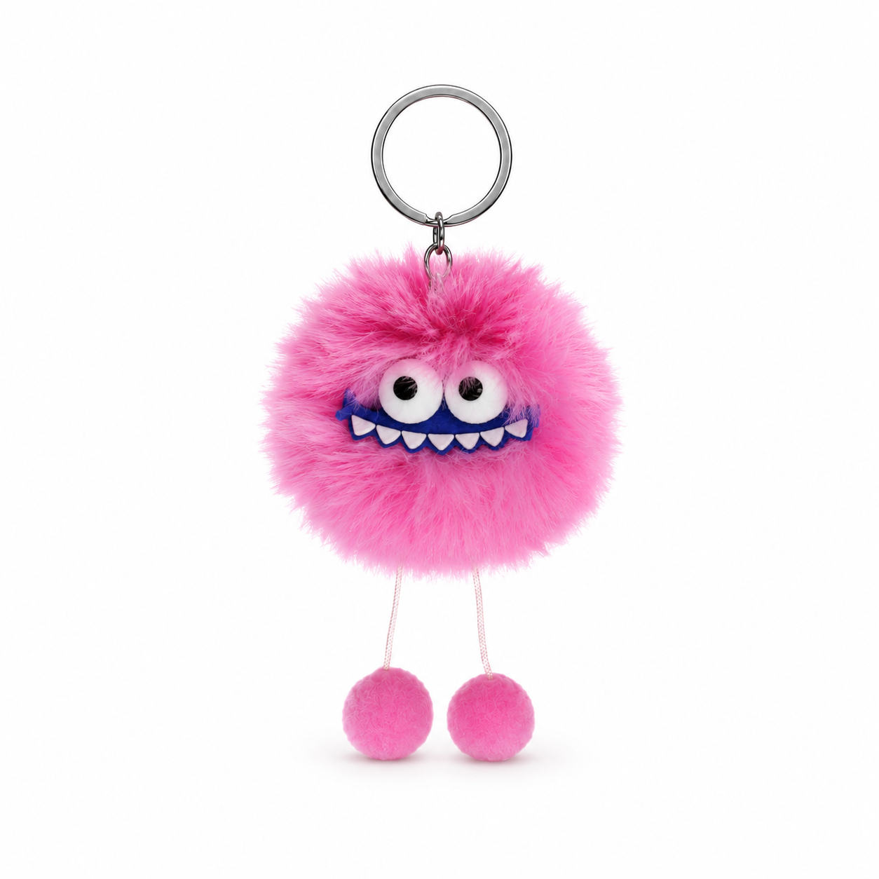 Chaveiro para Bolsa Monstrinho Lufufu Puff Pelúcia - Rosa Chiclete
