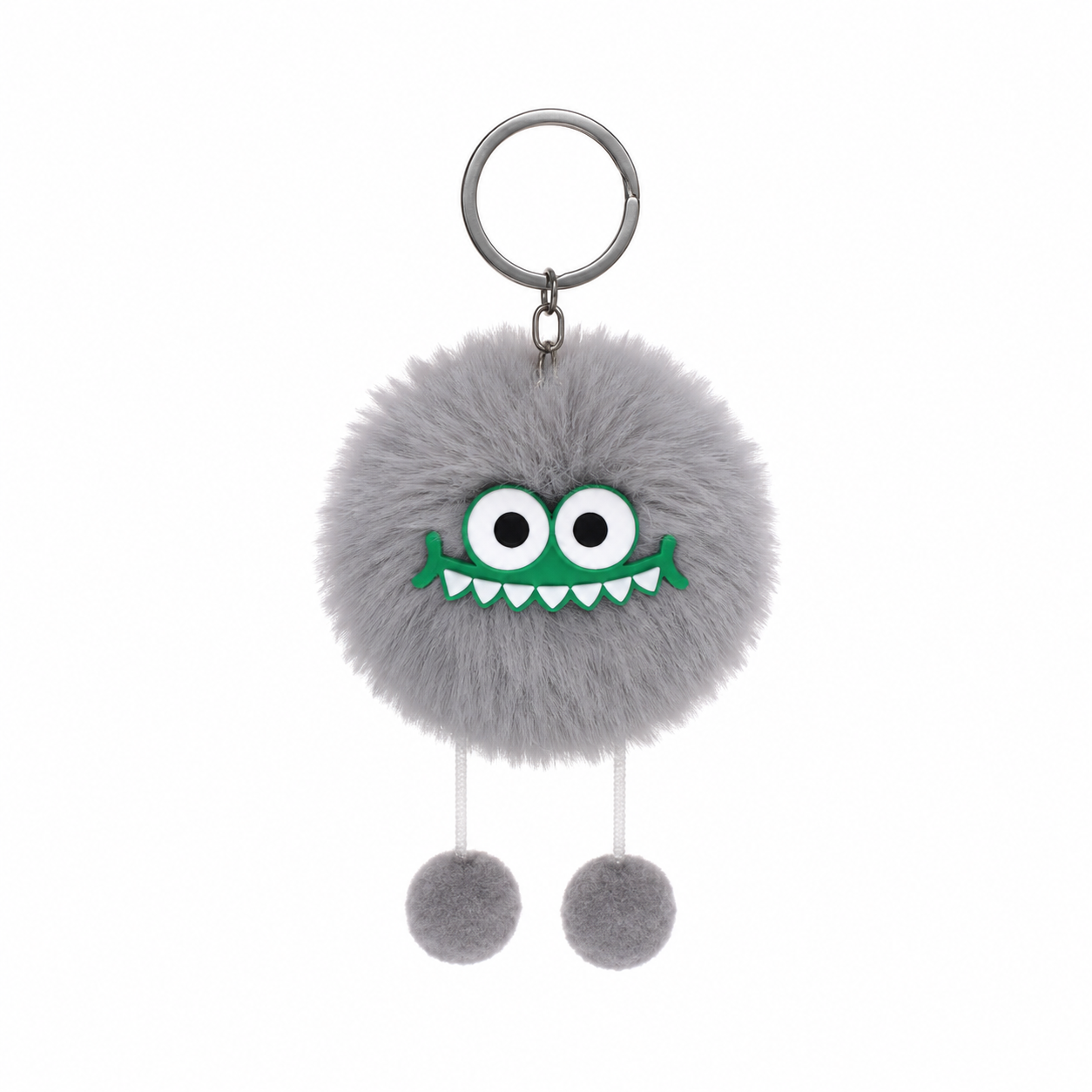 Chaveiro para Bolsa Monstrinho Lufufu Puff Pelúcia - Cinza