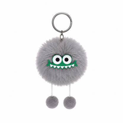 Chaveiro para Bolsa Monstrinho Lufufu Puff Pelúcia - Cinza