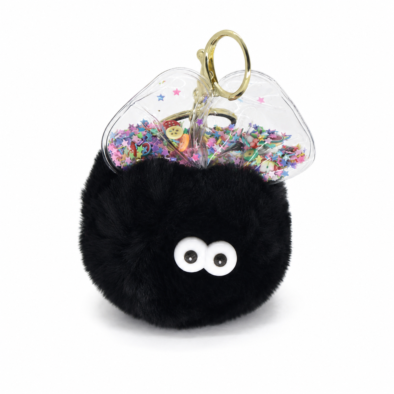 Chaveiro para Bolsa Monstrinho Luchuchu Puff Pelúcia - Preto