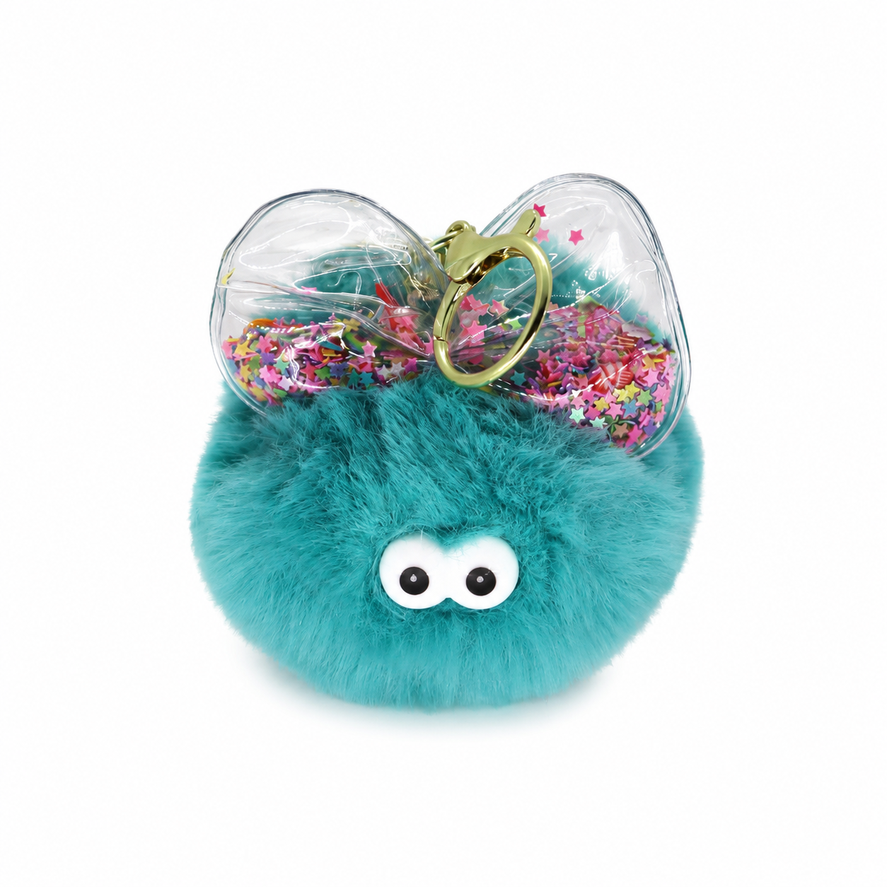 Chaveiro para Bolsa Monstrinho Luchuchu Puff Pelúcia - Turquesa/Verde-agua