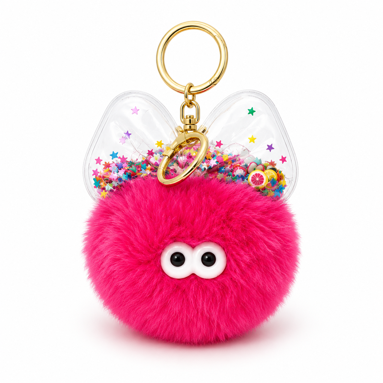 Chaveiro para Bolsa Monstrinho Luchuchu Puff Pelúcia - Pink/Rosa Choque