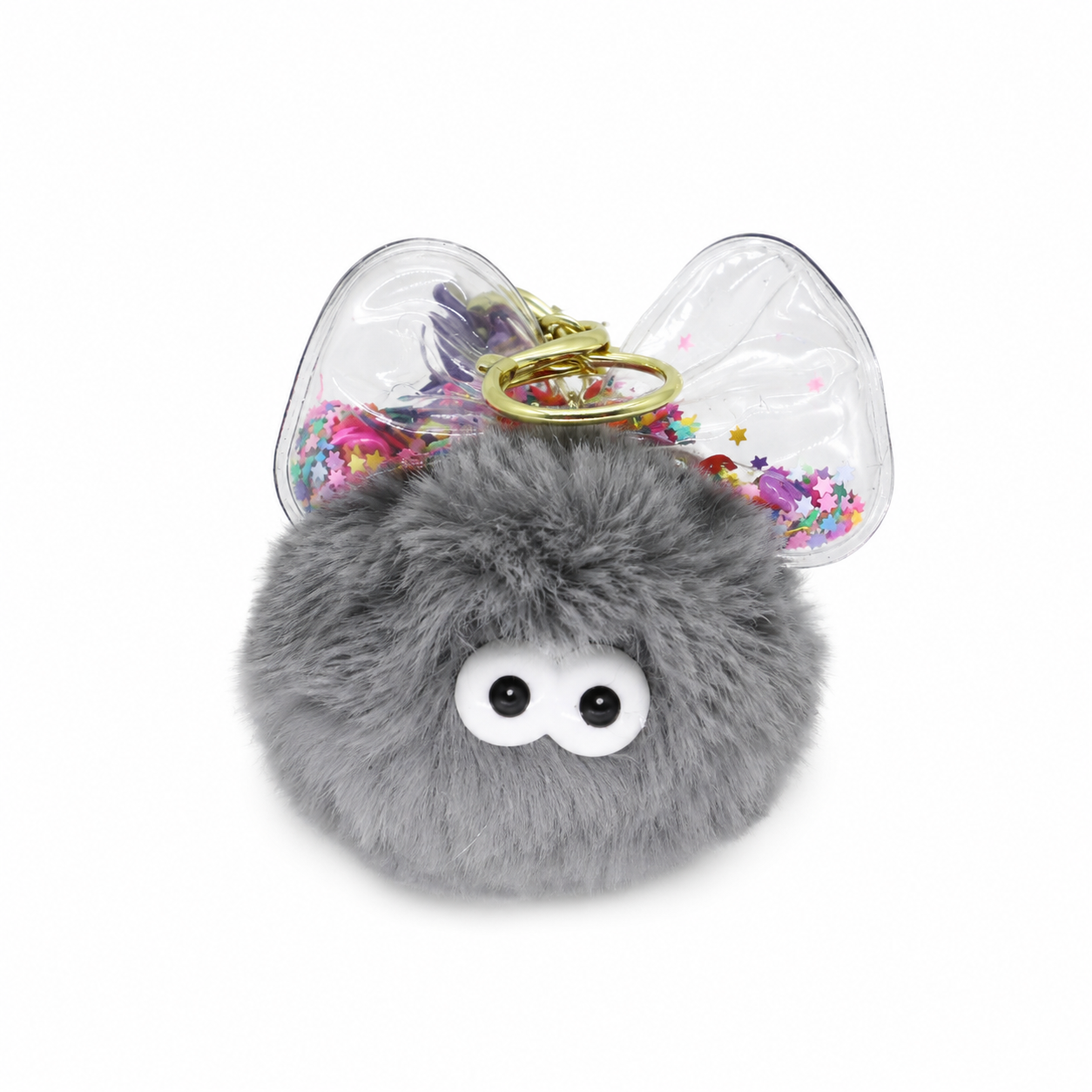 Chaveiro para Bolsa Monstrinho Luchuchu Puff Pelúcia - Cinza