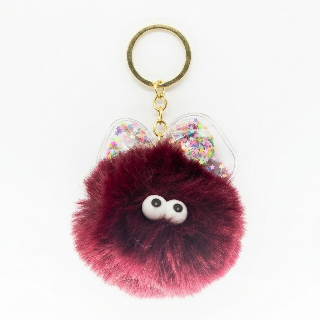 Chaveiro para Bolsa Monstrinho Luchuchu Puff Pelúcia - Vinho/Bordo