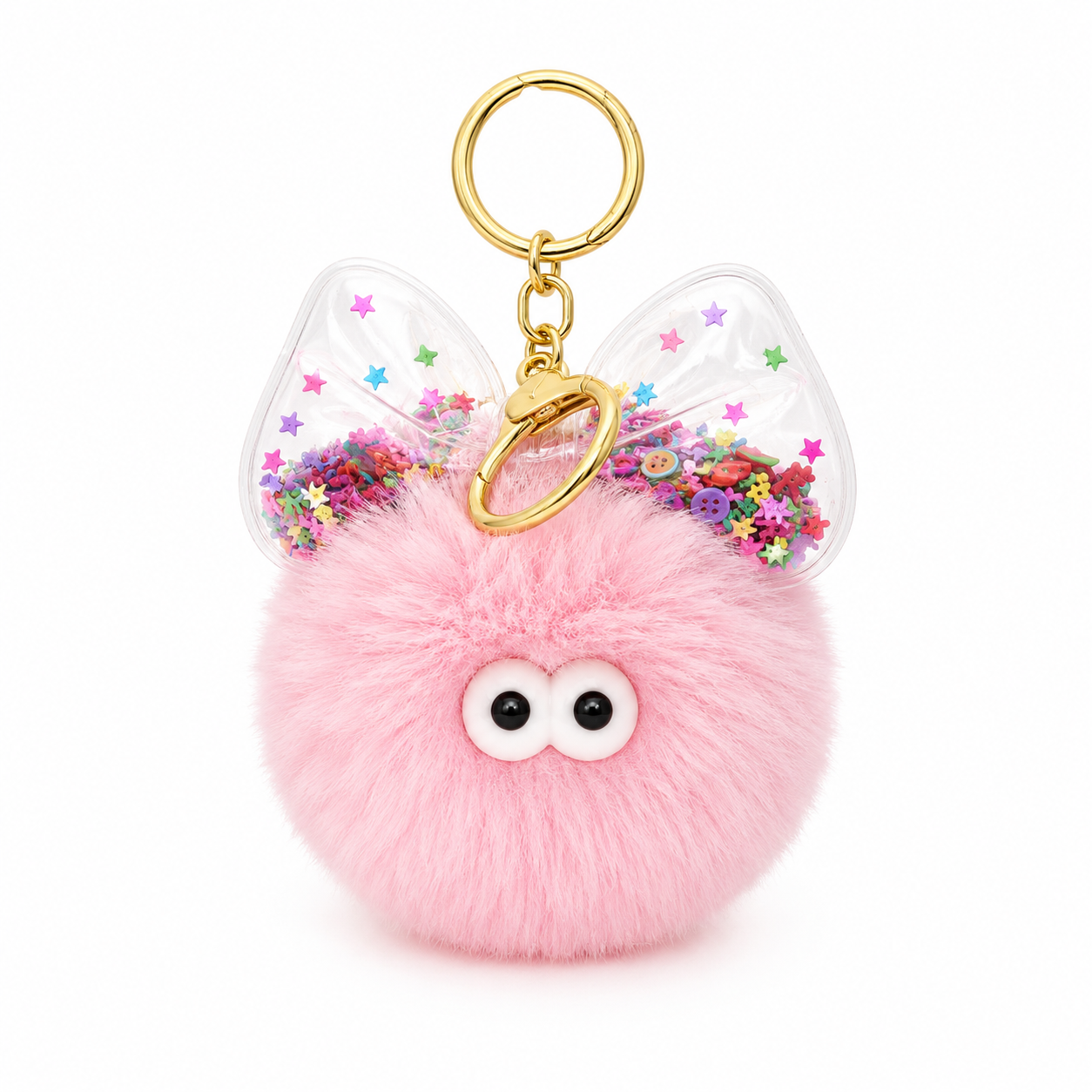 Chaveiro para Bolsa Monstrinho Luchuchu Puff Pelúcia - Rosa Claro