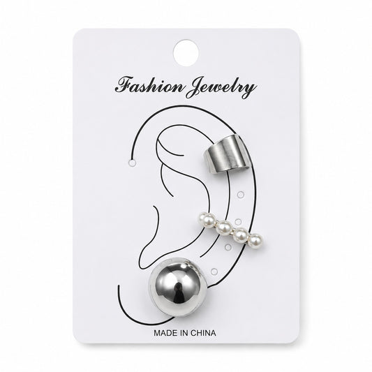 Kit Piercing Fake 3 Peças Prata