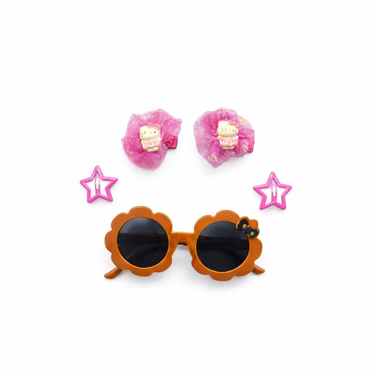 Kit Infantil com Prendedores e Óculos de Sol com 5 Peças