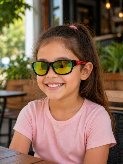 Óculos De Sol Kids Unissex Flash Retangular UV 400