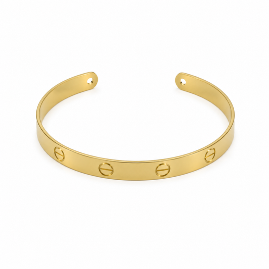 Semijoia Pulseira Bracelete Carter Amor 58mm Banho Ouro 18K