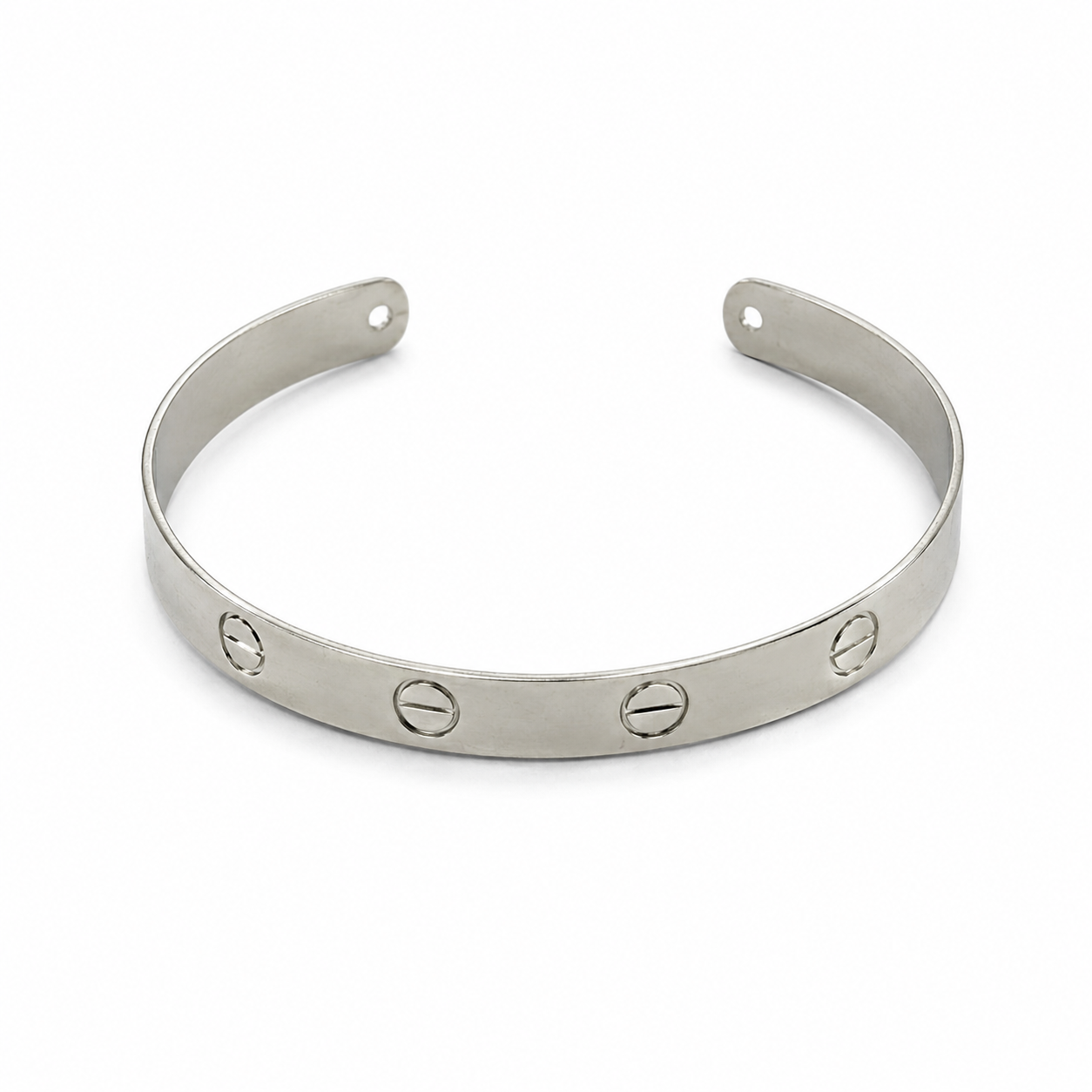Semijoia Pulseira Bracelete Carter Amor 58mm Banho Ródio