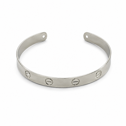 Semijoia Pulseira Bracelete Carter Amor 58mm Banho Ródio