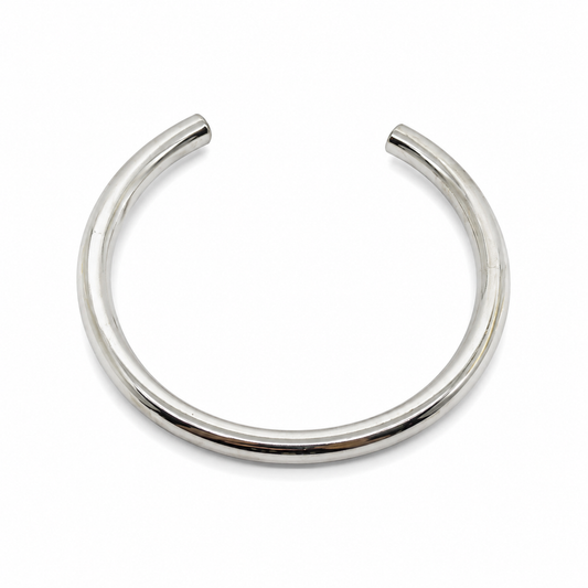 Semijoia Pulseira Bracelete Tubo 65mm Banho Ródio