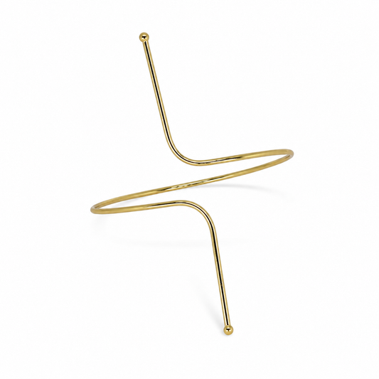 Semijoia Pulseira Bracelete De Muque Duplo 2mm Banho A Ouro 18K
