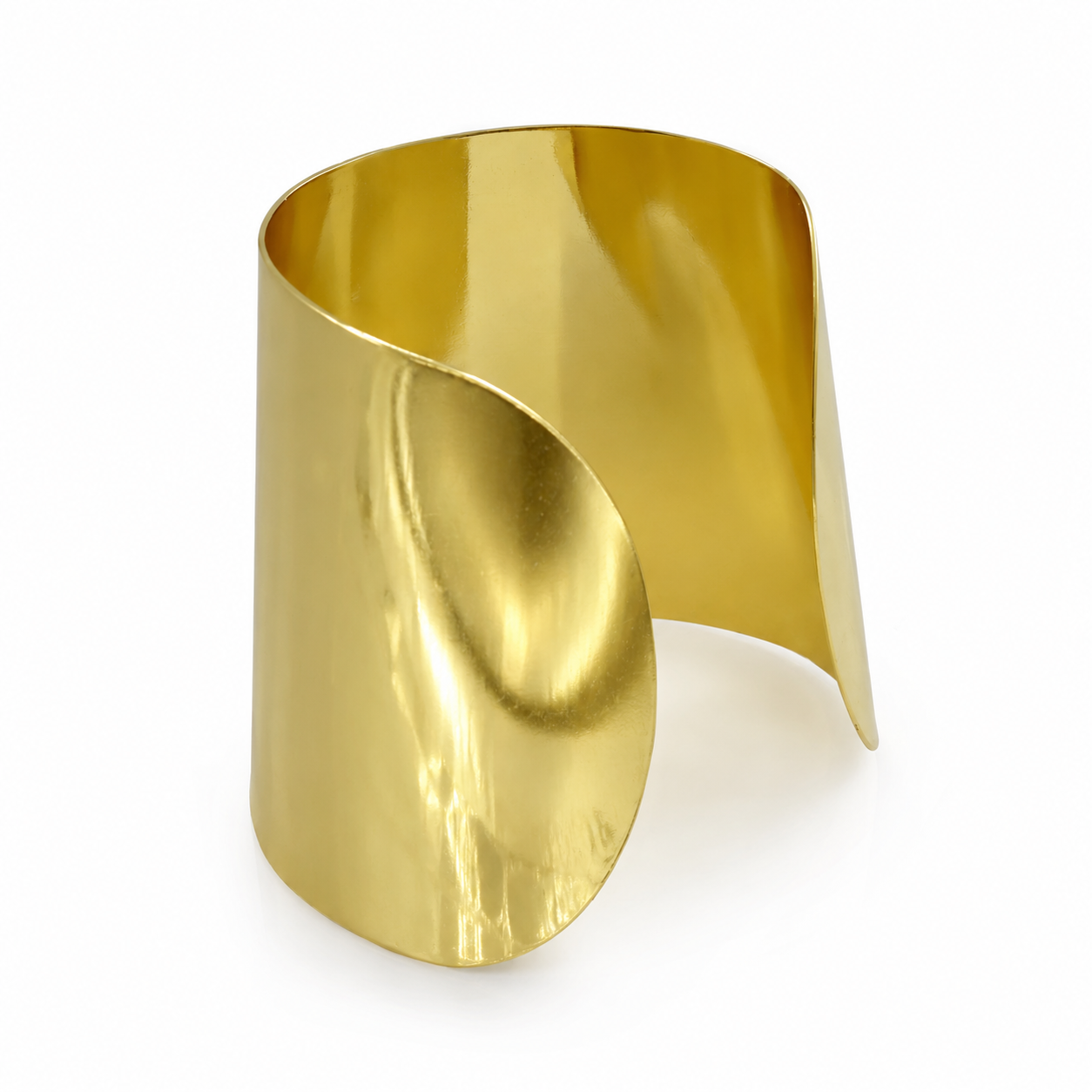 Semijoia Pulseira Bracelete Liso 70mm Banho Ouro 18K