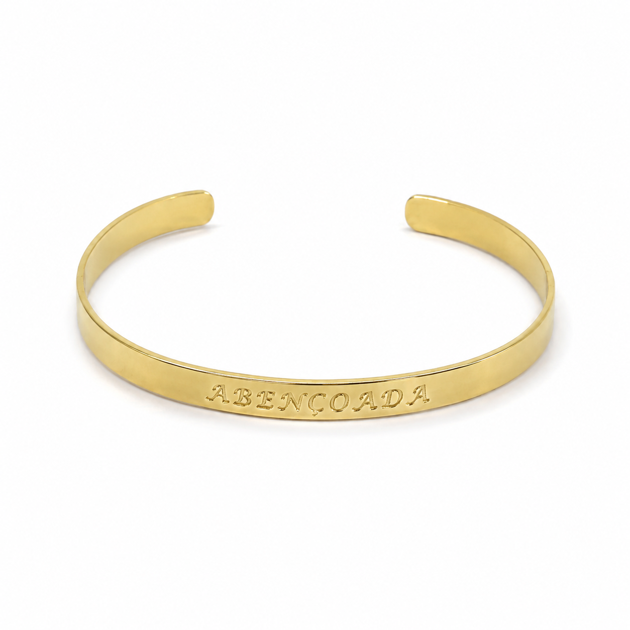 Semijoia Pulseira Bracelete Abençoada 55mm Banho Ouro 18K