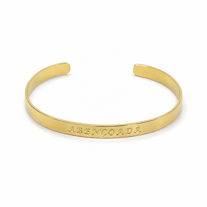 Semijoia Pulseira Bracelete Abençoada 55mm Banho Ouro 18K