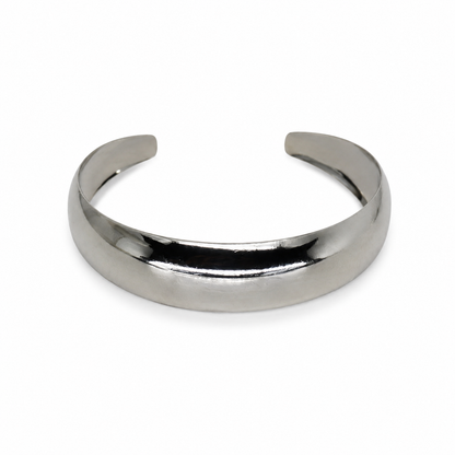 Semijoia Pulseira Bracelete Arredondado Liso 60mm Banho Ródio