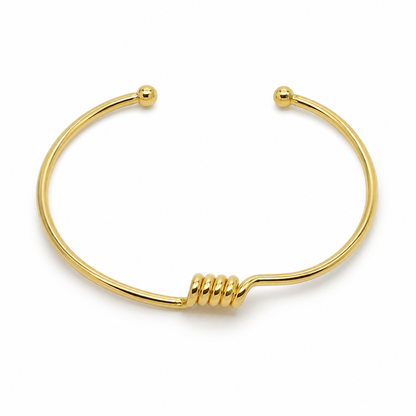Semijoia Pulseira Bracelete Detalhe 62mm Banho Ouro 18K