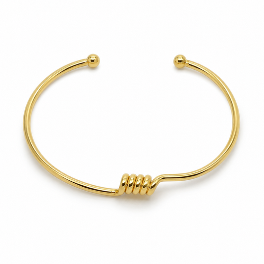 Semijoia Pulseira Bracelete Detalhe 62mm Banho Ouro 18K