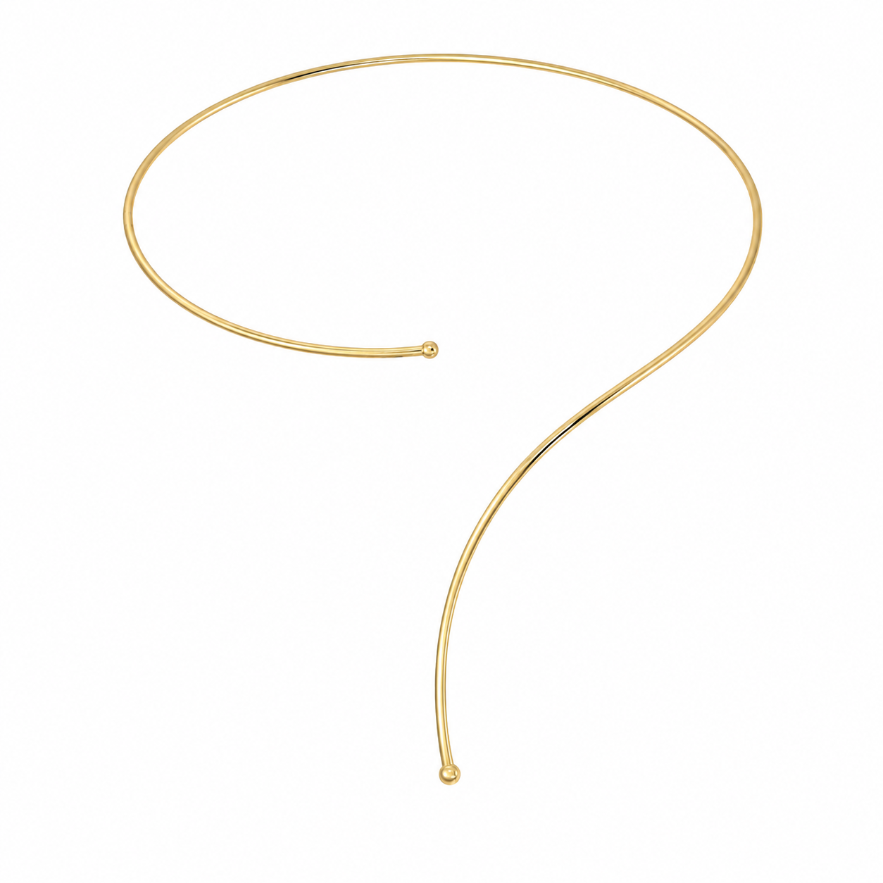 Semijoia Colar Choker Aro Fio Reto 18cm Banho Ouro 18K