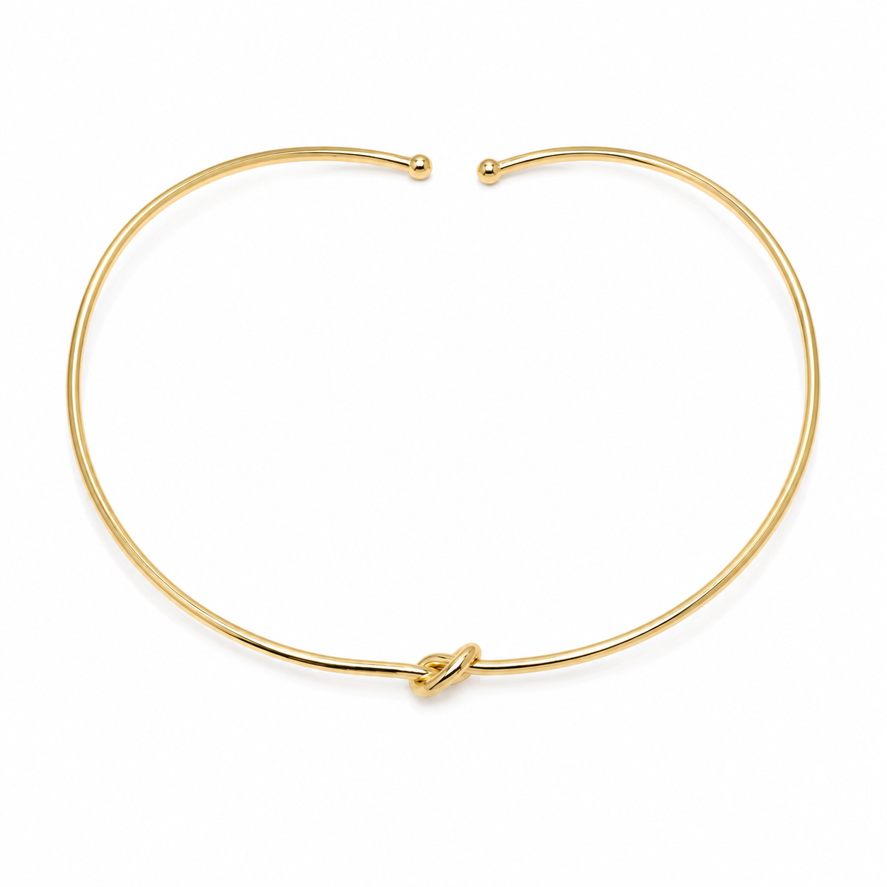Semijoia Colar Choker Aro Nozinho 12,5cm Banho Ouro 18K
