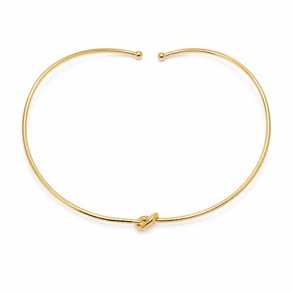 Semijoia Colar Choker Aro Nozinho 12,5cm Banho Ouro 18K