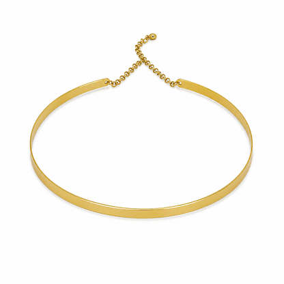 Semijoia Colar Choker Lisa Com Extensor 10,5cm Banho Ouro 18K