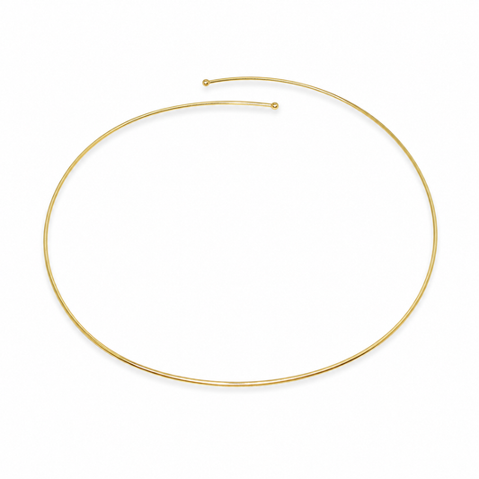 Semijoia Colar Choker Fininha 12,5cm Banho Ouro 18K