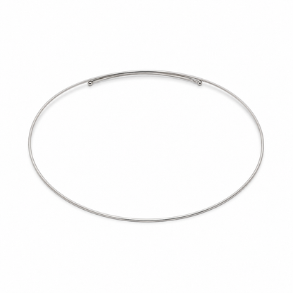 Semijoia Colar Choker Fininha 12,5cm Banho Ródio