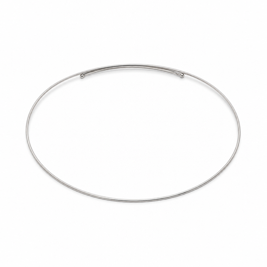 Semijoia Colar Choker Fininha 12,5cm Banho Ródio